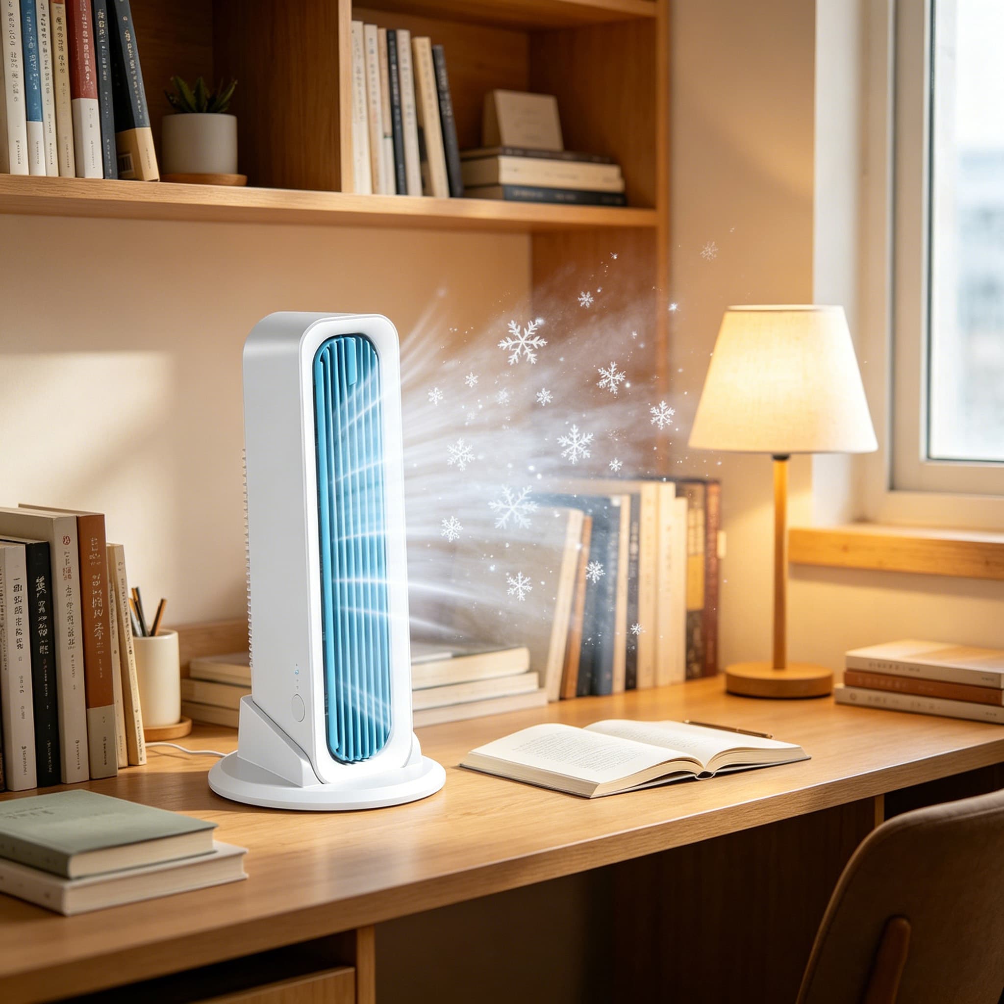 Portable Desktop Bladeless Tower Fan with Remote