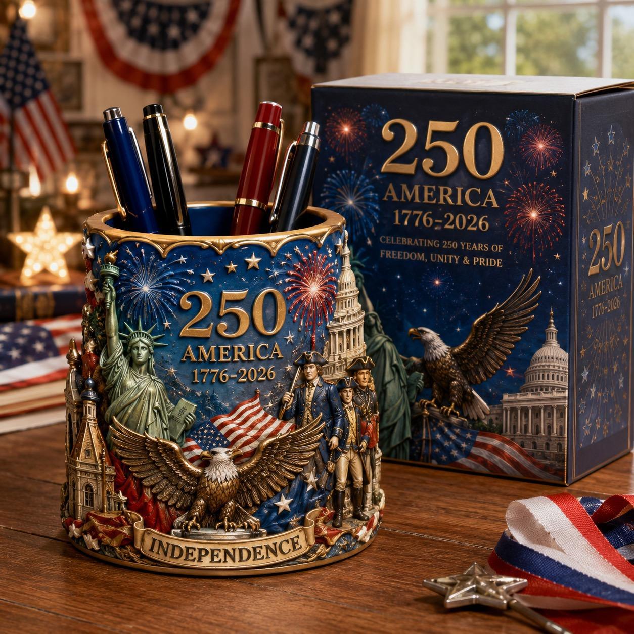 America 250th Anniversary Relief Pen Holder
