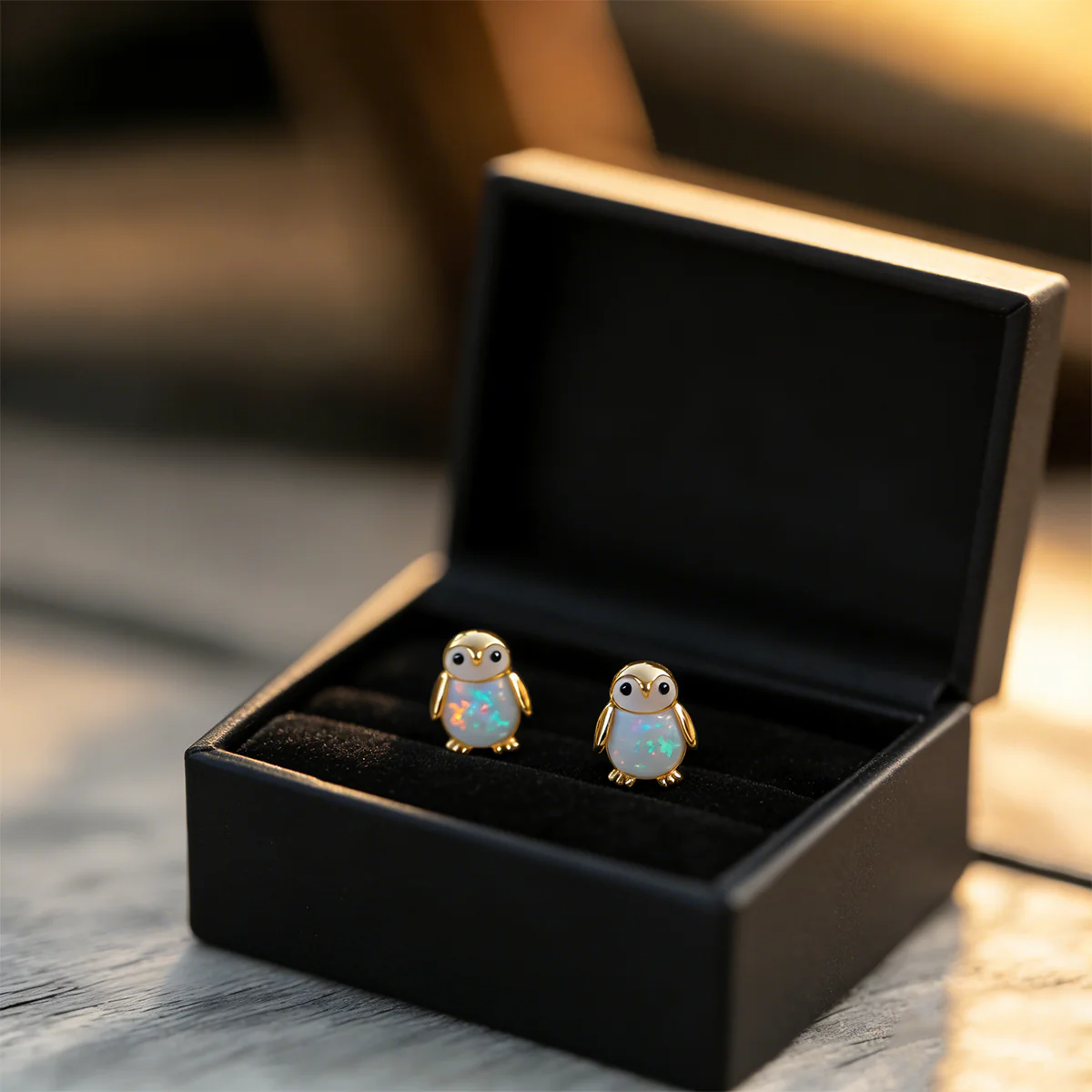 🔥⏰Valentine's Day 49% OFF!🐧Tiny Penguin Opal Stud Earrings