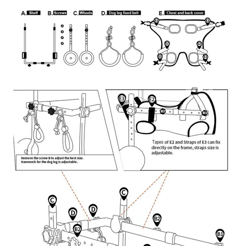 wheelchair for dogs Hind Leg Mobility Assistance for Small and Middle dogs