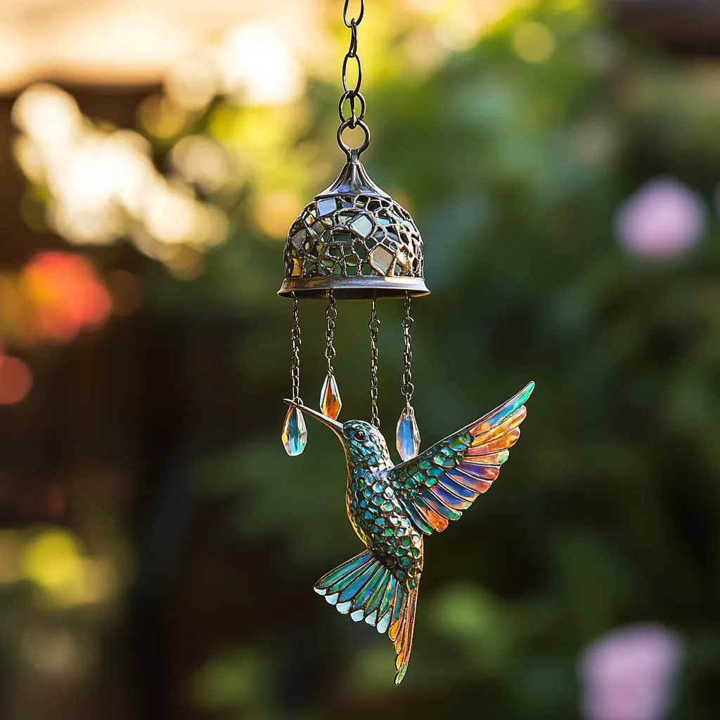 ​Serene Solar Hummingbird Wind Chime - Perfect Melody for Your Garden & Heartwarming Gift! 🎁🎶​​