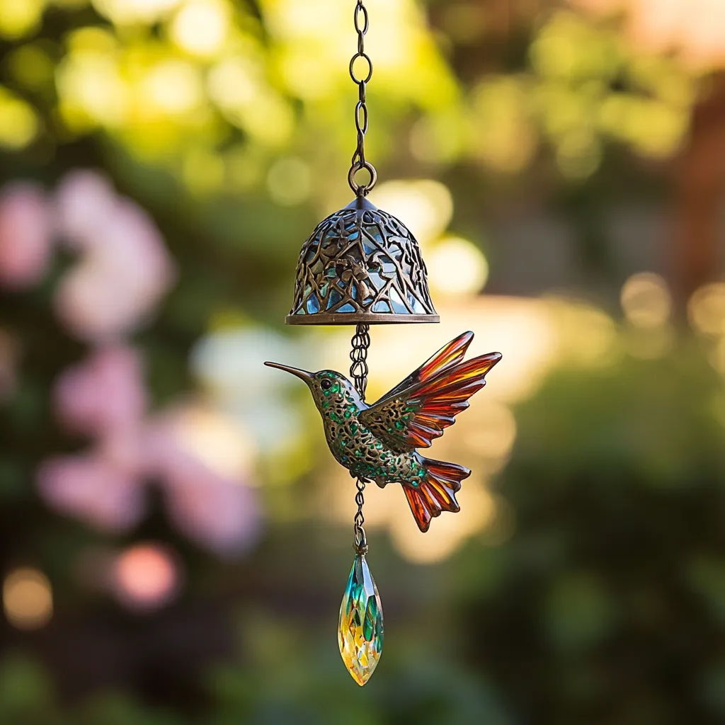 ​Serene Solar Hummingbird Wind Chime - Perfect Melody for Your Garden & Heartwarming Gift! 🎁🎶​​