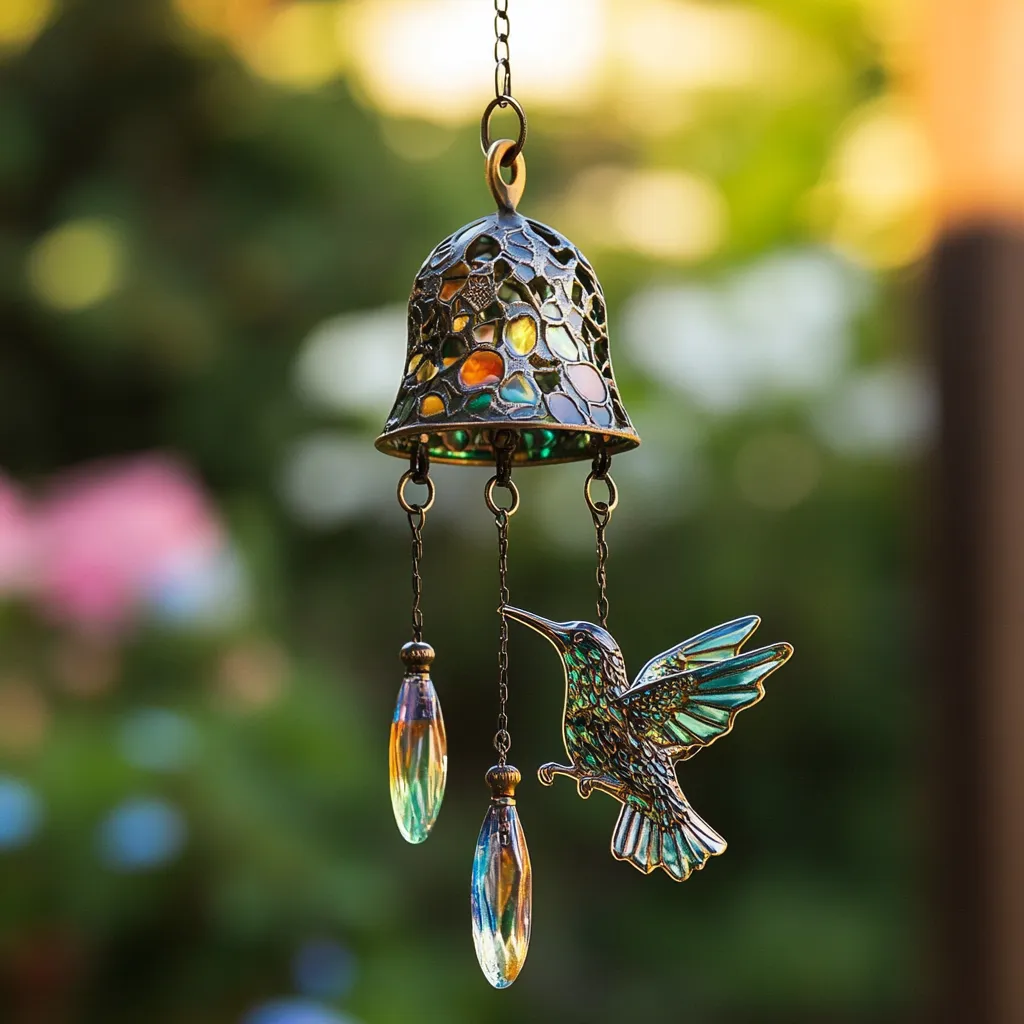 ​Serene Solar Hummingbird Wind Chime - Perfect Melody for Your Garden & Heartwarming Gift! 🎁🎶​​
