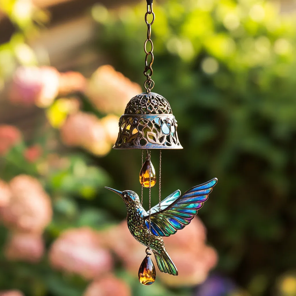 ​Serene Solar Hummingbird Wind Chime - Perfect Melody for Your Garden & Heartwarming Gift! 🎁🎶​​