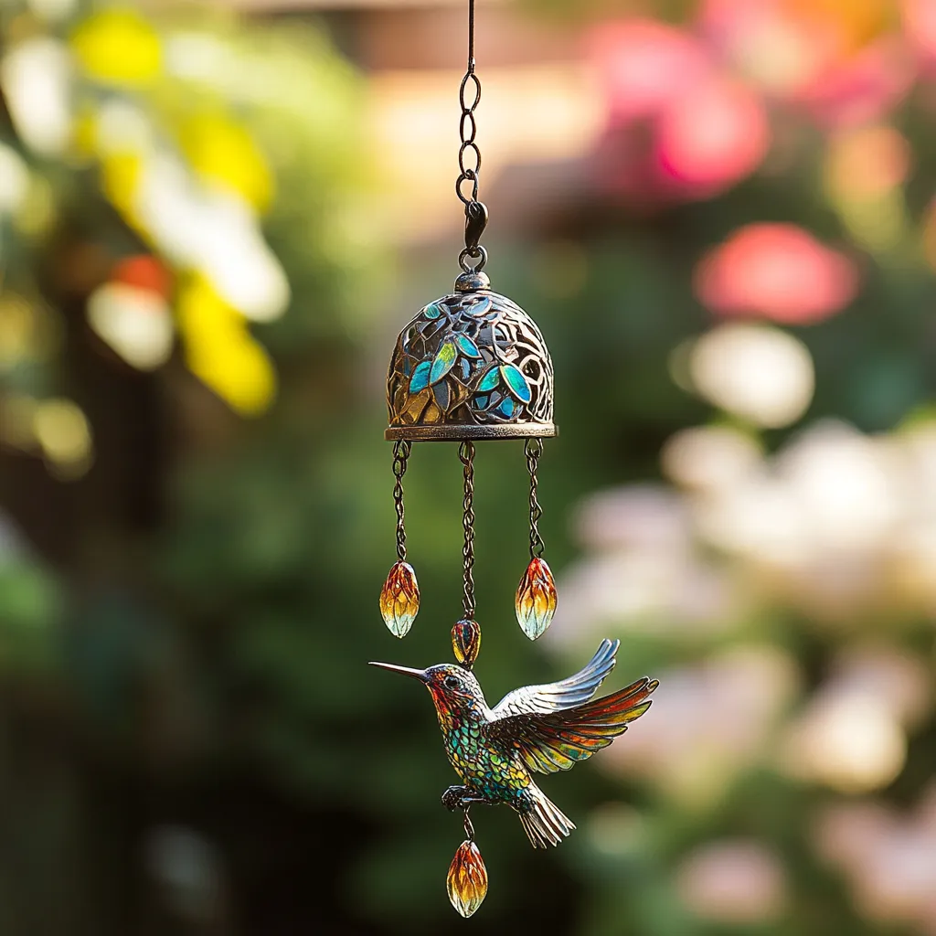 ​Serene Solar Hummingbird Wind Chime - Perfect Melody for Your Garden & Heartwarming Gift! 🎁🎶​​