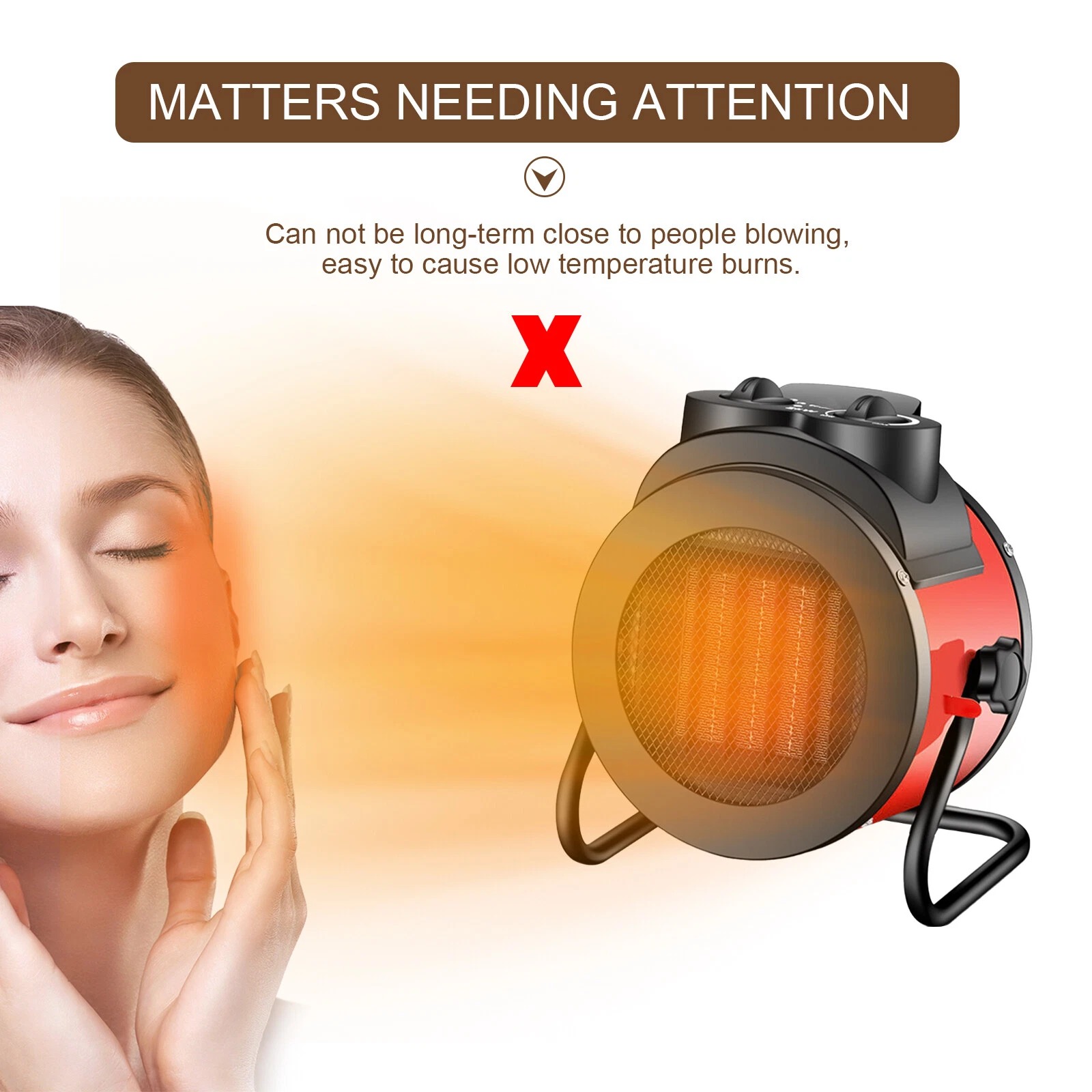 2000W Electric Space Heater Adjustable Hot Air Fan for Garage Office Indoor Use