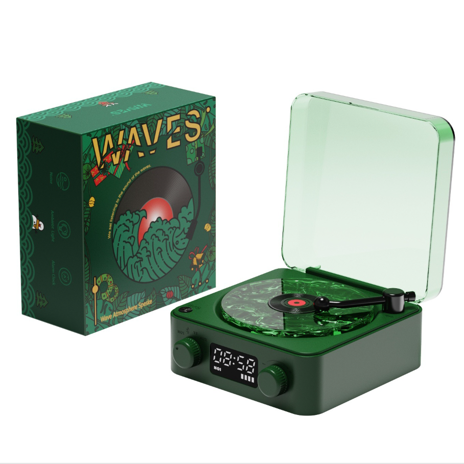 Retro-Style Waves Vinyl Bluetooth Speaker