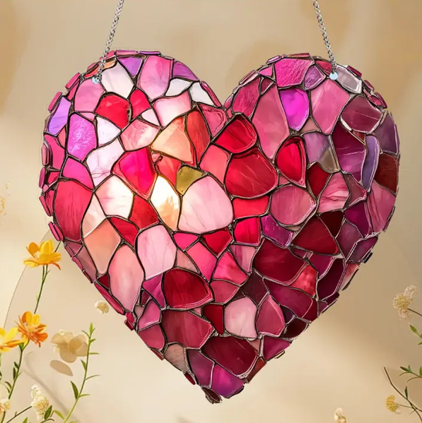 Heart Stained Glass Suncatcher