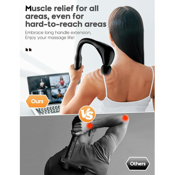 Massage Gun with Upgraded Extension Handle