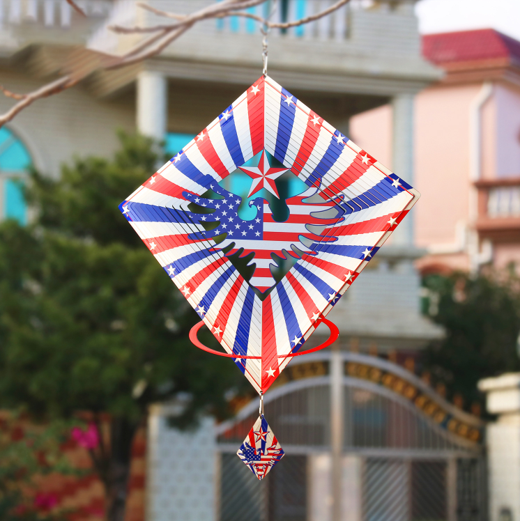 US Flag Eagle 3D Wind Spinner