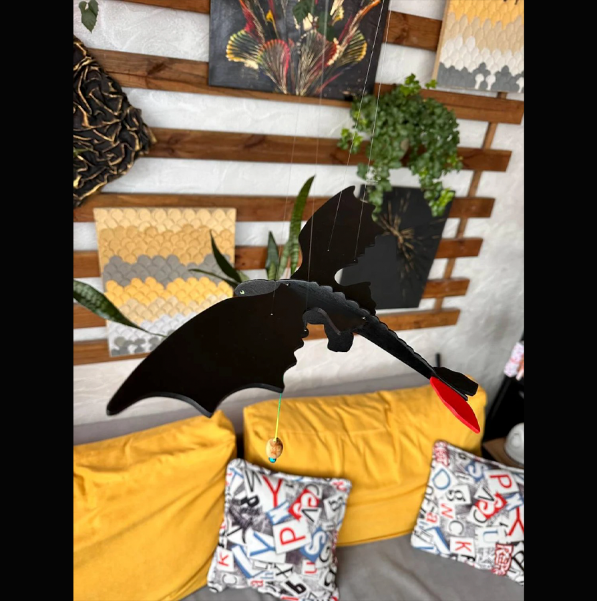 Elegant Handcrafted Wooden Flying Dragon for Garden and Indoor Decor