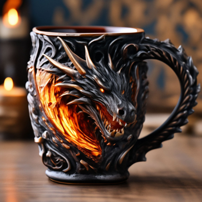 Unleash the Power of the Dragon – 3D Sculpted Dragon Mug