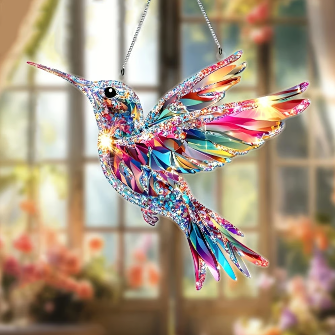 🐦🌈Radiant Crystal Hummingbird Suncatcher