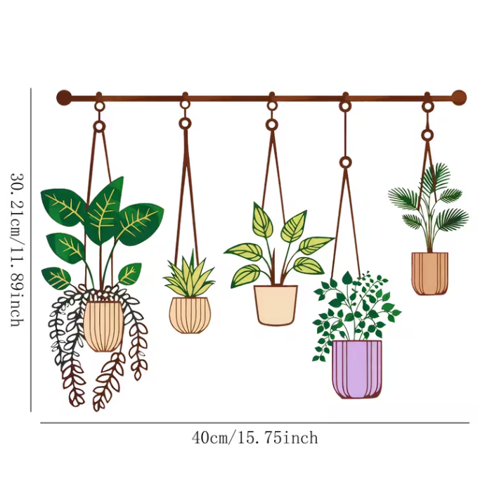 Large Metal Hanging Plant Wall Decor