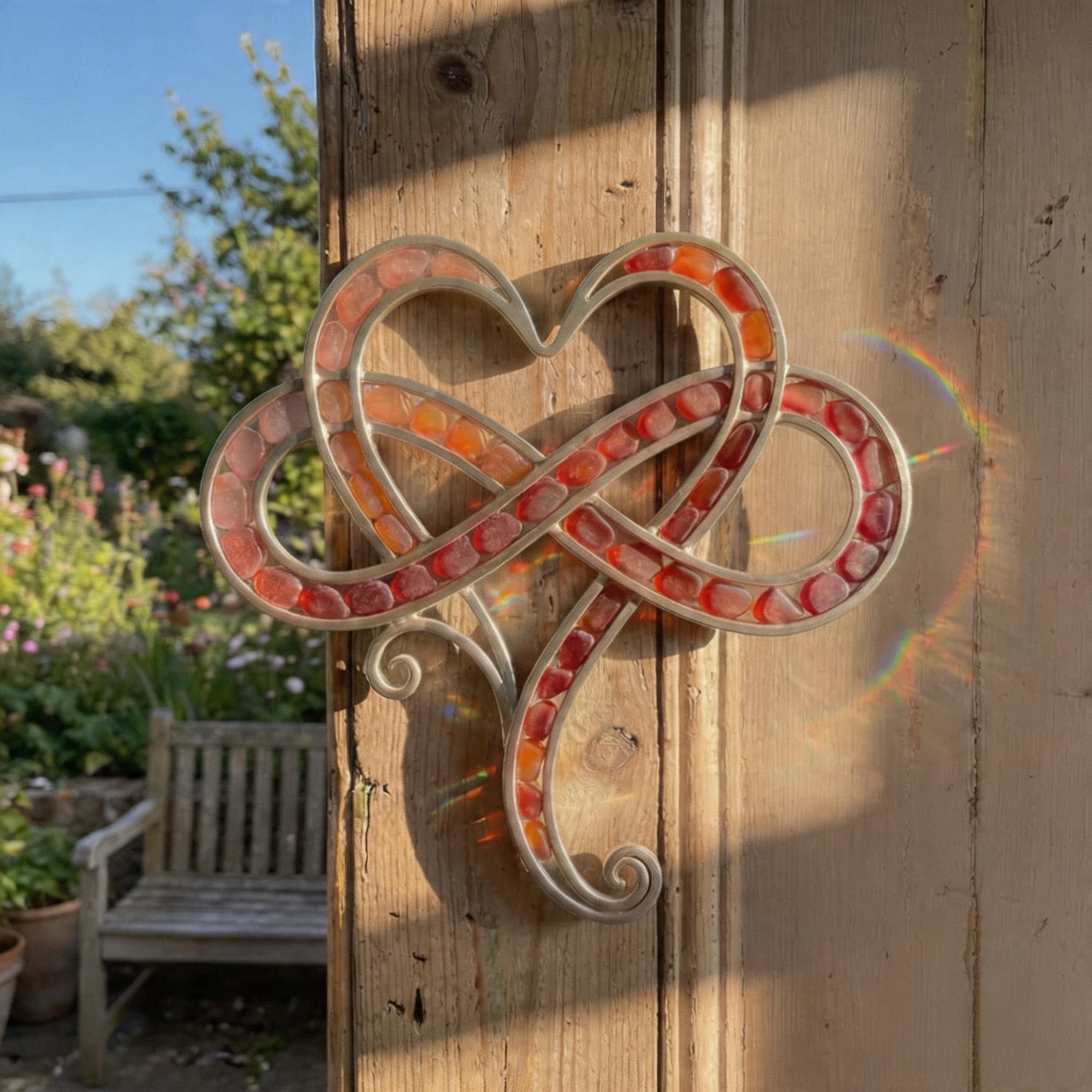 Sea Glass Infinity Heart Decor 💖✨