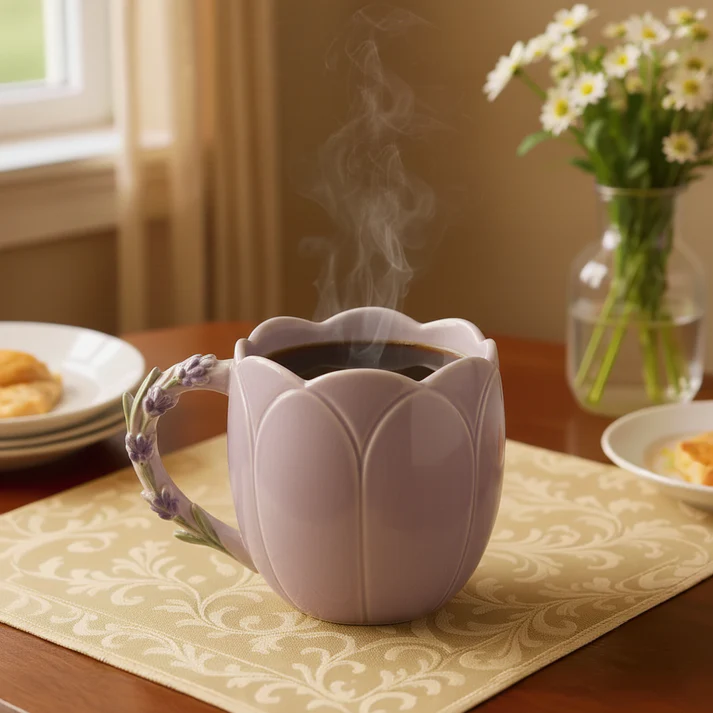 🌻Elegant Flower Mug☕