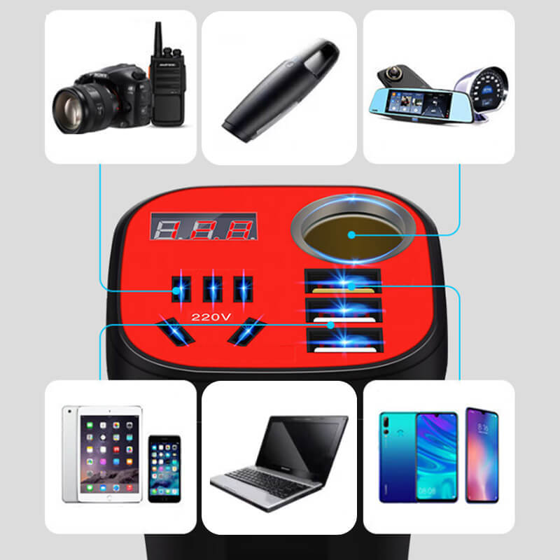 Car Mounted Cup Type Inverter Converter QC Charger 