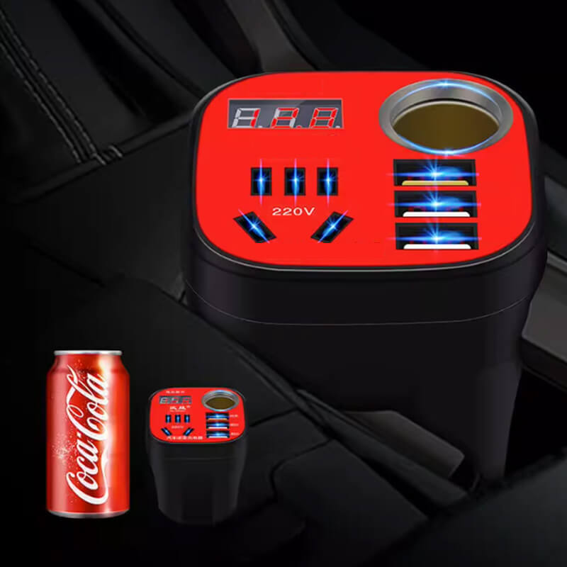 Car Mounted Cup Type Inverter Converter QC Charger 