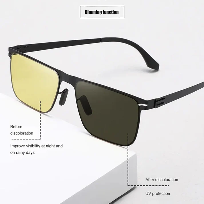Photochromic Night Safety Driving Glasses Anti-Glare UV400 Protection
