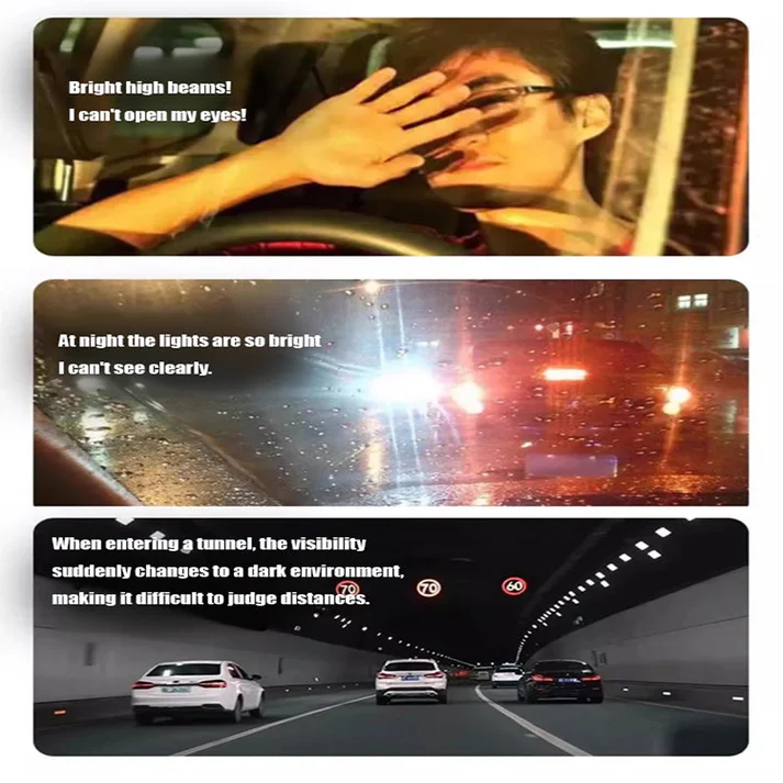 Photochromic Night Safety Driving Glasses Anti-Glare UV400 Protection