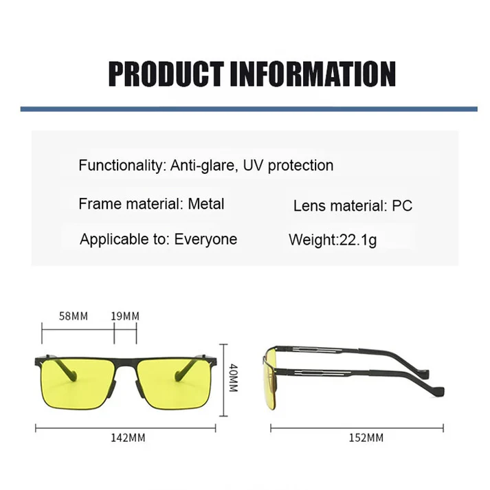Photochromic Night Safety Driving Glasses Anti-Glare UV400 Protection
