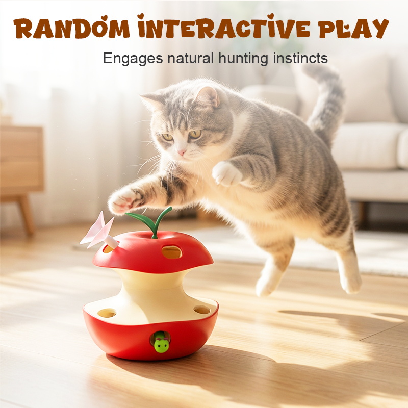 🎯 🍎 Interactive Apple Cat Toy – Fun Prey Play for Curious Kitties!✨🐾