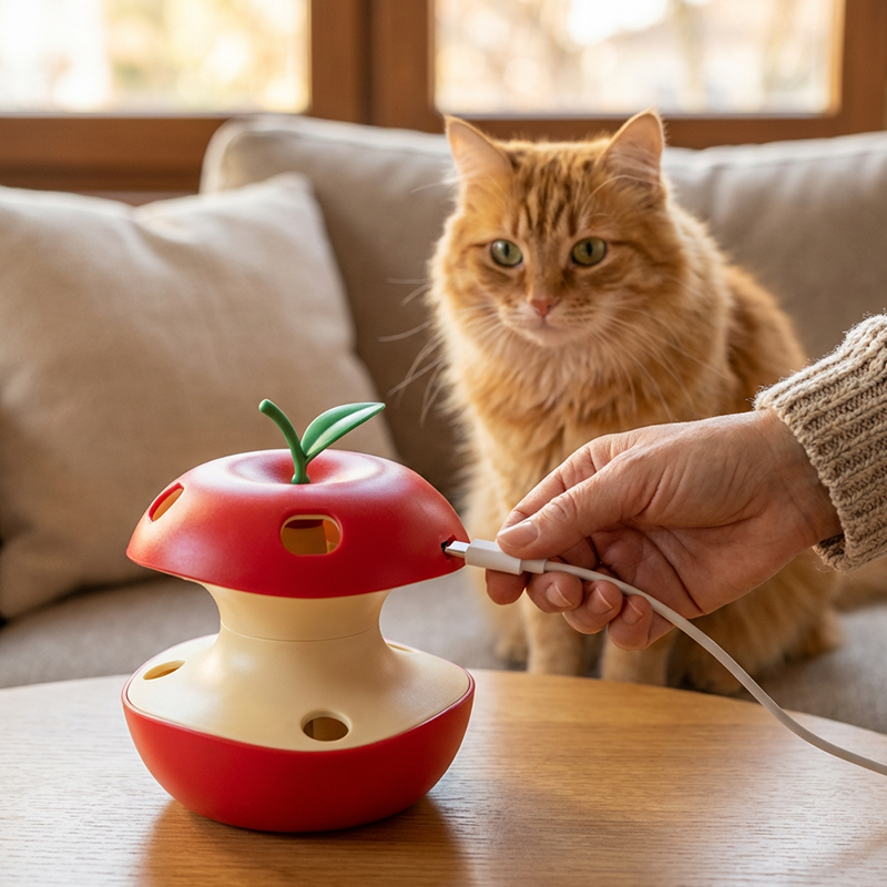 🎯 🍎 Interactive Apple Cat Toy – Fun Prey Play for Curious Kitties!✨🐾