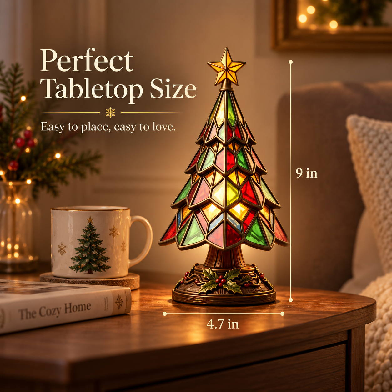 🎄 Stained Glass Christmas Tree Lamp