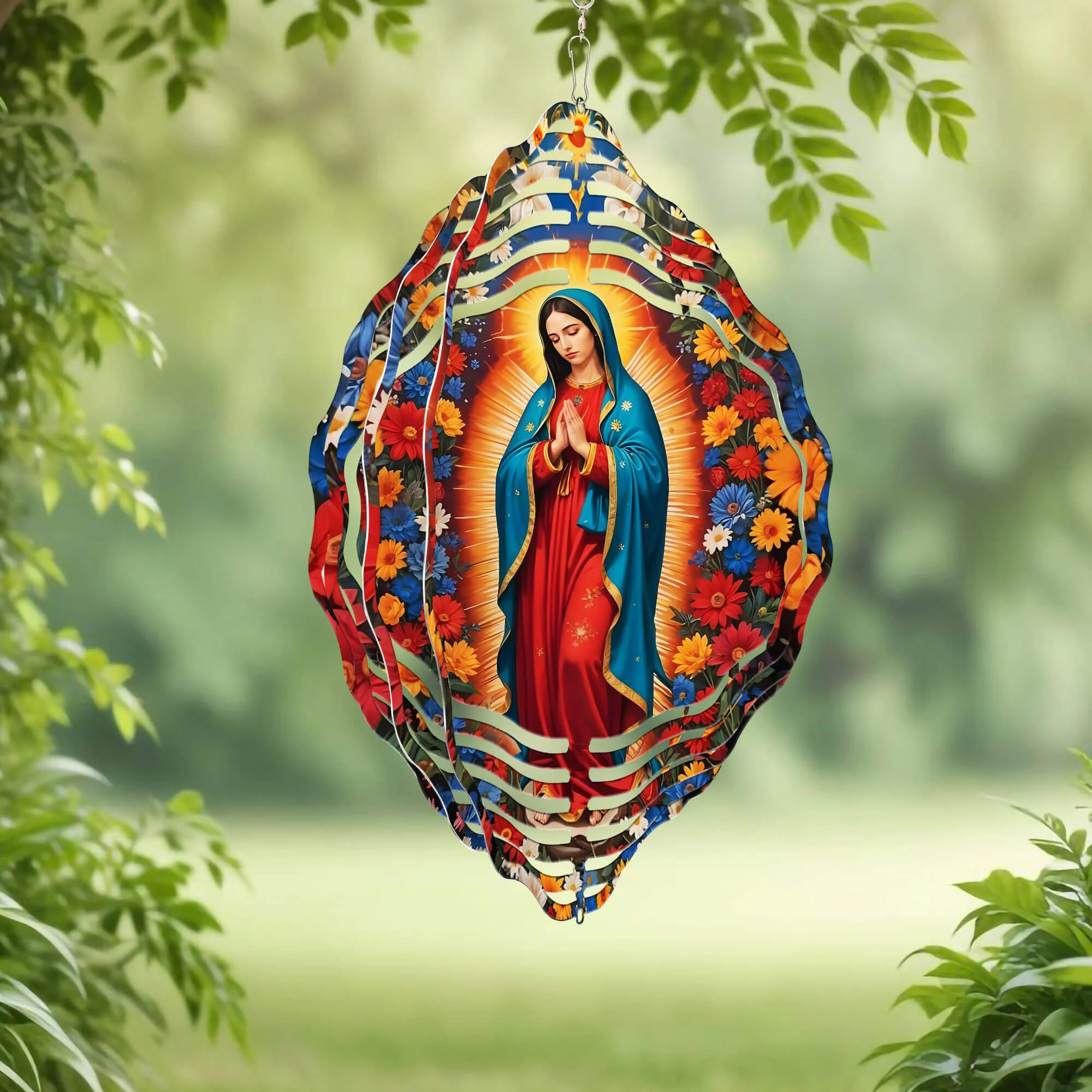 🙏🌬️ Our Lady of Guadalupe Virgin Mary Wind Spinner – Graceful Motion for Your Outdoor Sanctuary 🌬️🙏