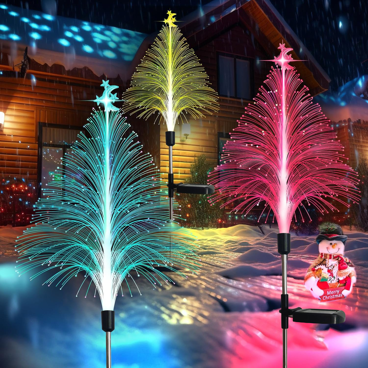 🎄7 Color Changing Solar Christmas Trees Lights( buy1 get 2PCS )