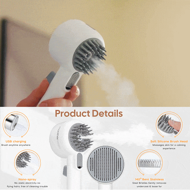 Double Sided Steam Pet Grooming Shedding Brush