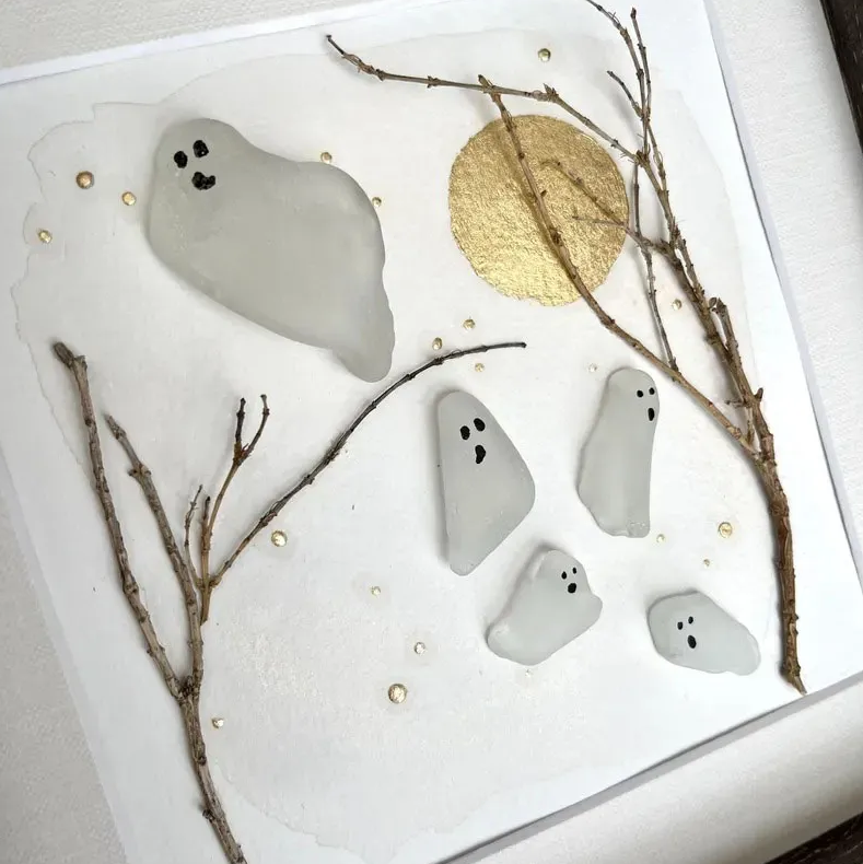 Fright Flight👻Ghost Sea Glass Art