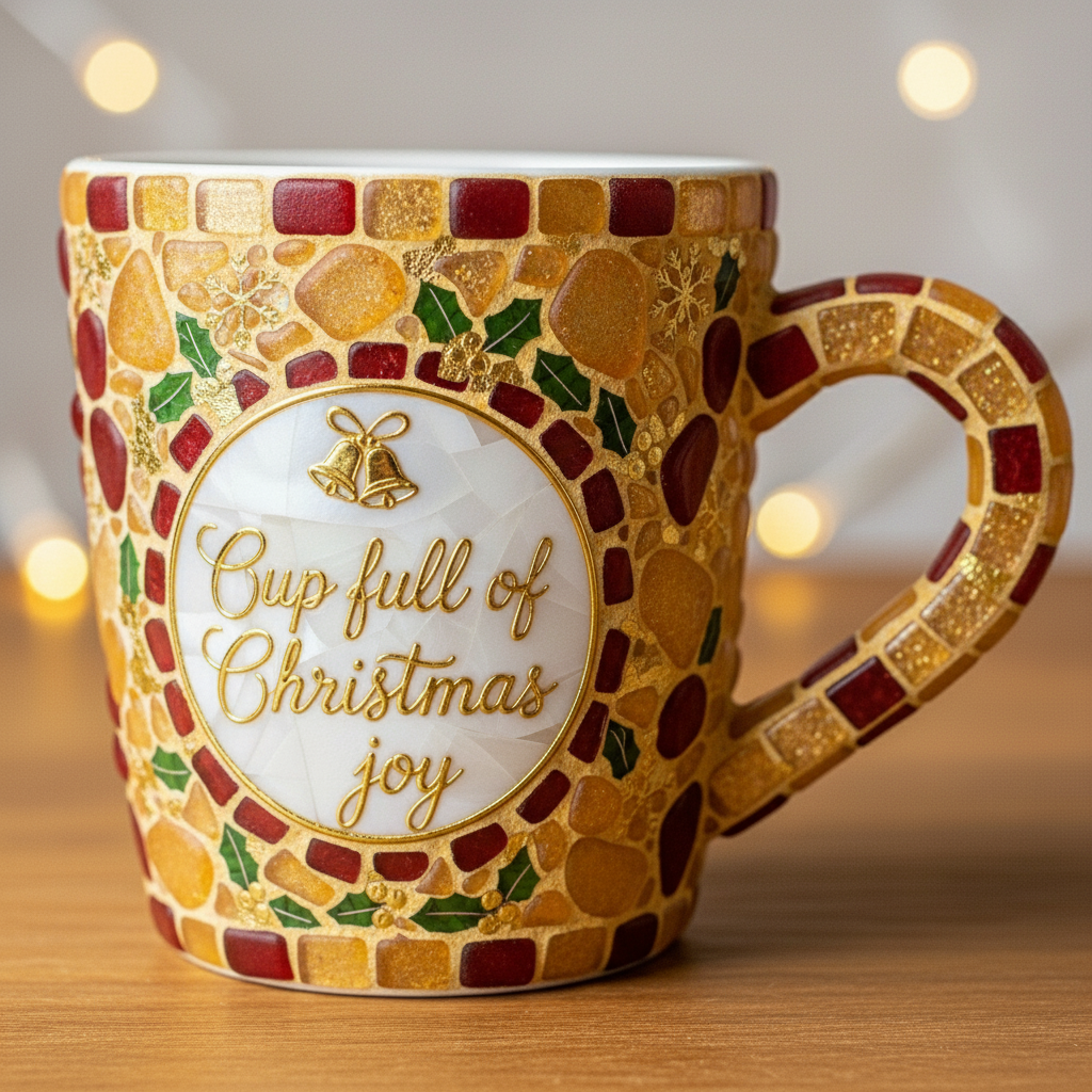 💖Seaglass Cup Full Of Christmas Joy