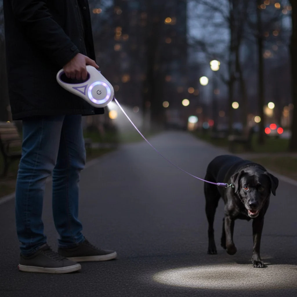 Lighted Dog Leash👉 Perfect For Owners Who Often Walk In The Evenings
