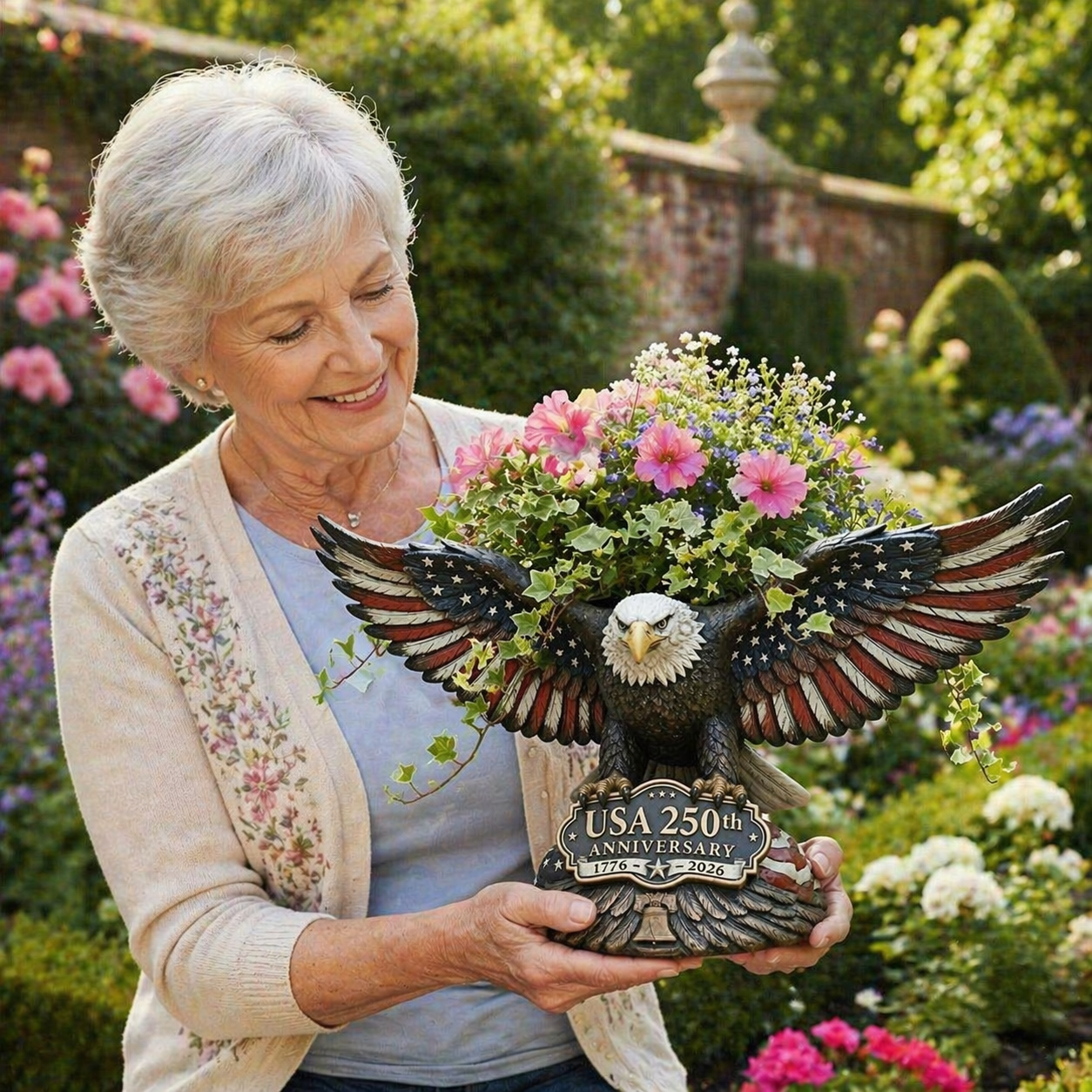 250th Anniversary Patriotic Eagle Flowerpot Planter 🇺🇸🦅