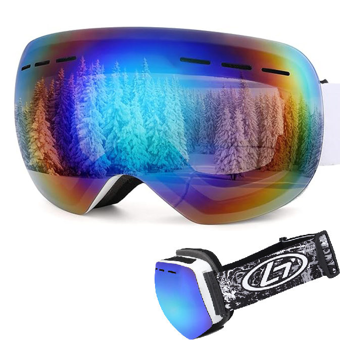 Ski Goggles with UV Protection, Anti Fog Over Glasses