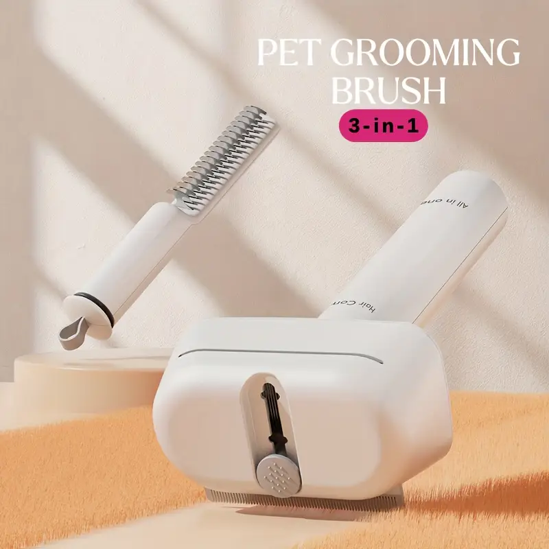 3-in-1 Pet Grooming Brush, Removing Tangles, Mats, Knots, Lice, fleas