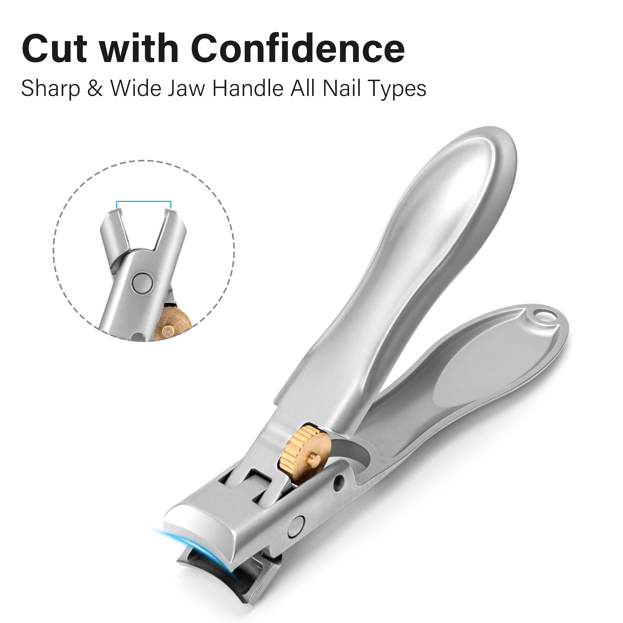 Splash-Proof Large Opening Nail Clippers for Hard/Thick Toenail