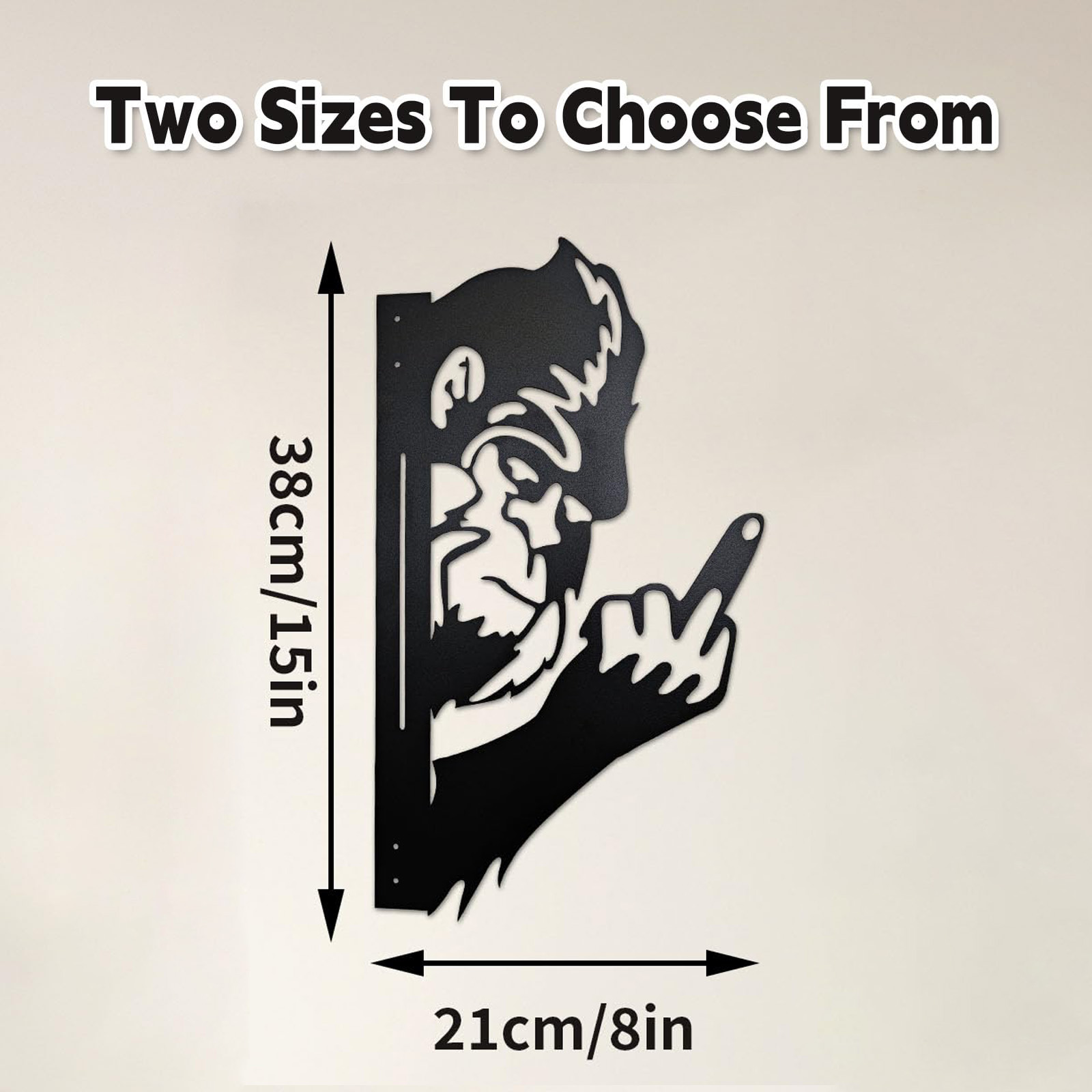 2025 Latest Peek-a-Boo Flipping Off Bigfoot Metal Art Showing