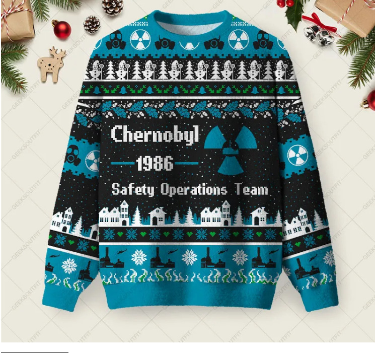 Chernobyl 1986 Ugly Christmas Fuzzy Fleece Sweatshirt