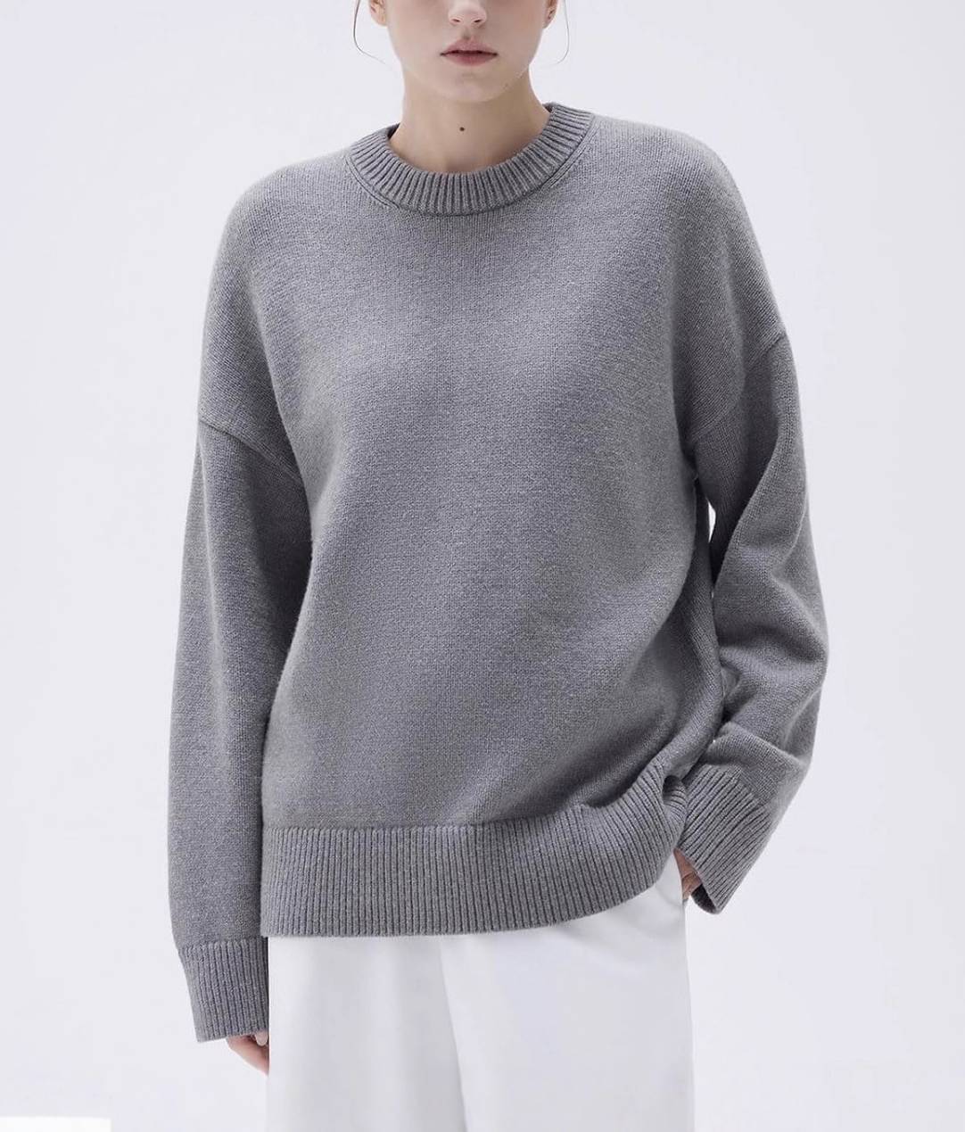 Women Cashmere Blend Oversized Sweaters Long Sleeve Pullover Tops