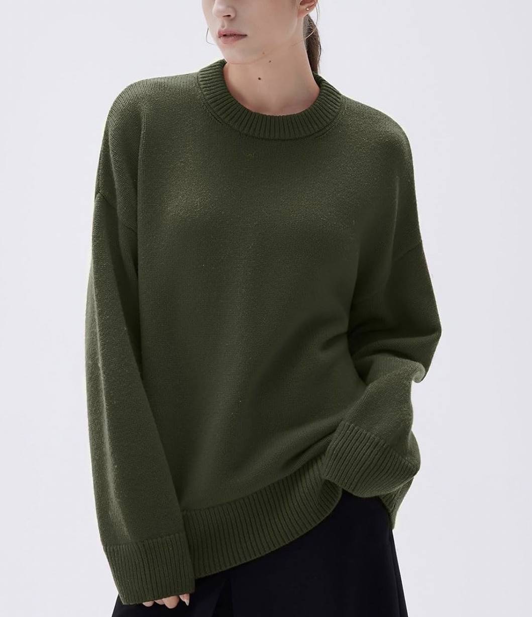 Women Cashmere Blend Oversized Sweaters Long Sleeve Pullover Tops