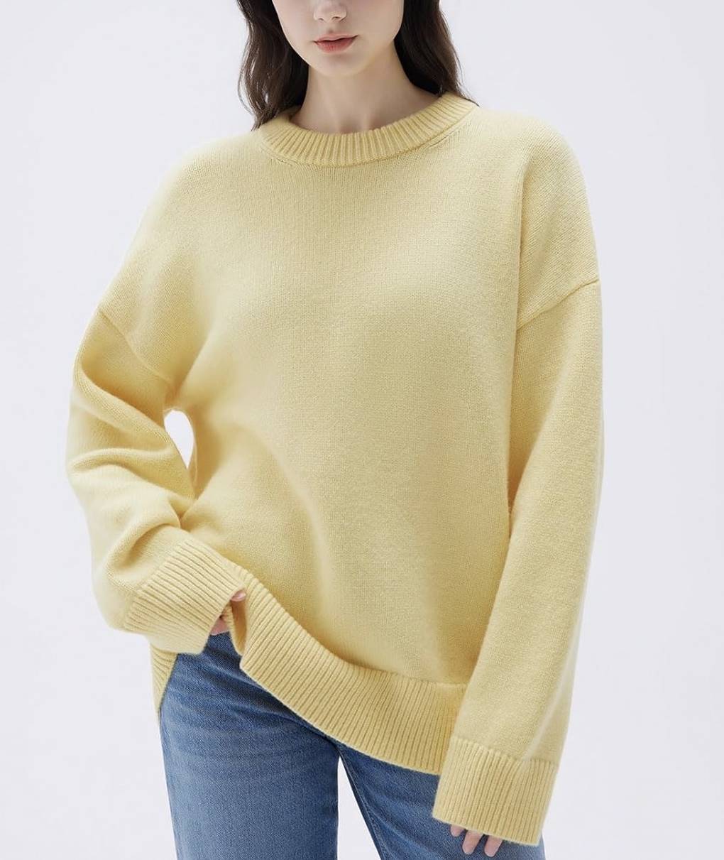 Women Cashmere Blend Oversized Sweaters Long Sleeve Pullover Tops
