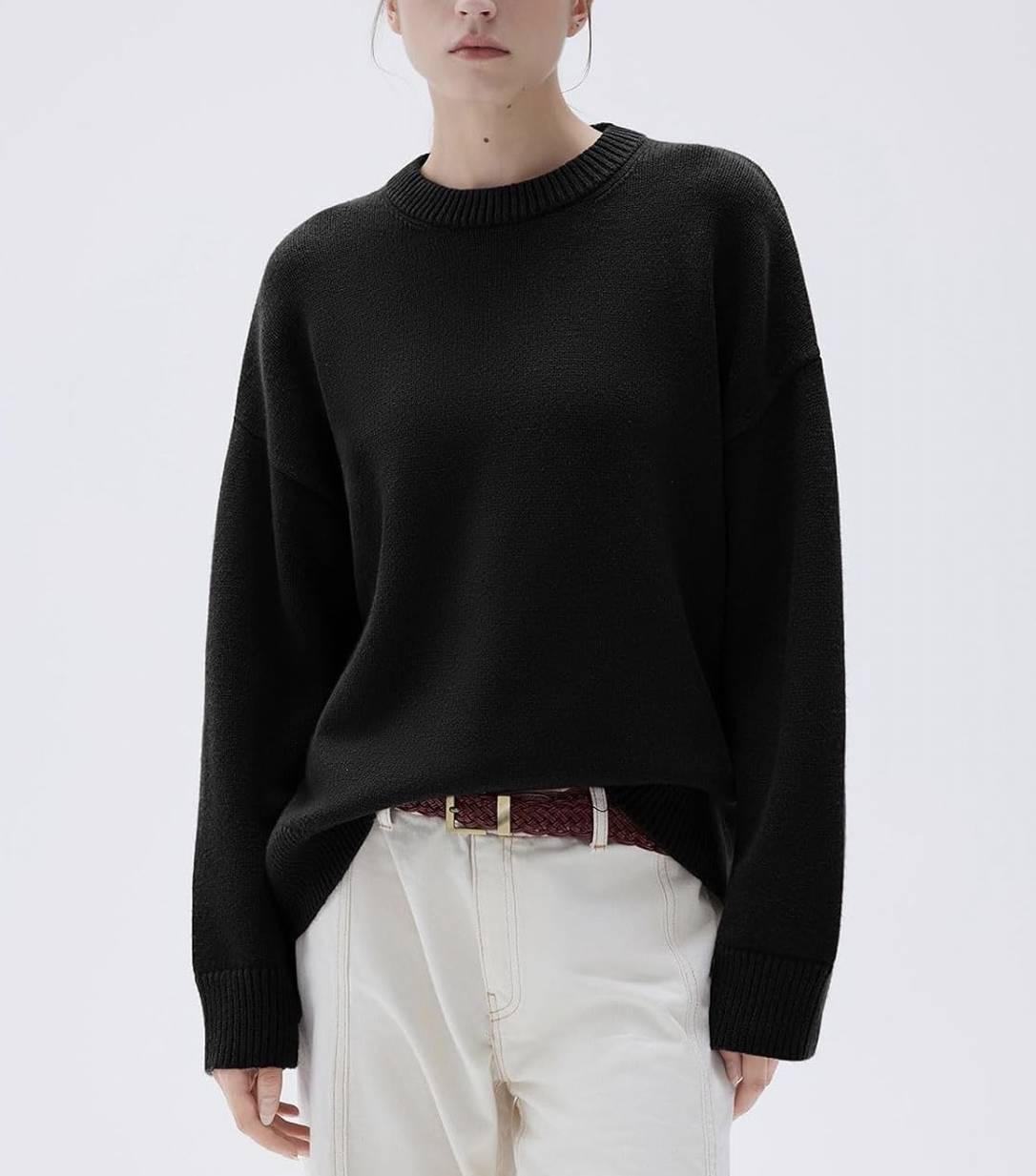 Women Cashmere Blend Oversized Sweaters Long Sleeve Pullover Tops