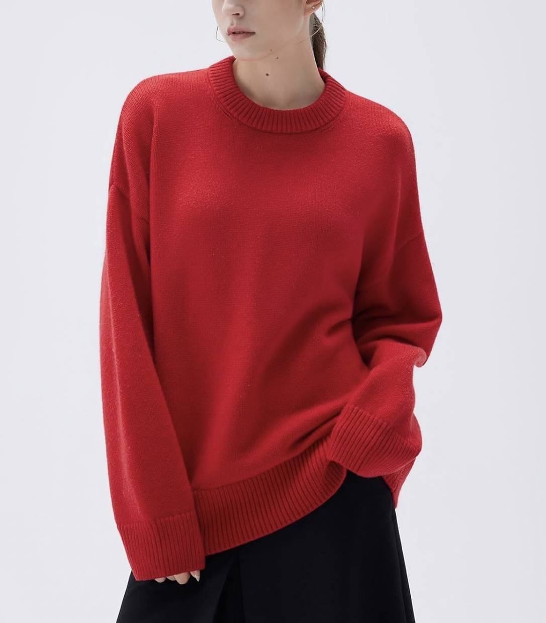 Women Cashmere Blend Oversized Sweaters Long Sleeve Pullover Tops
