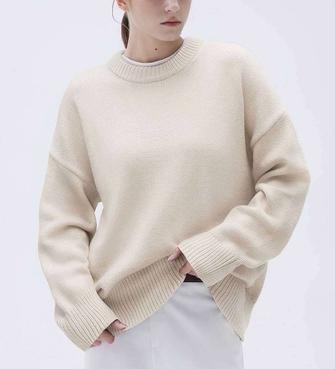 Women Cashmere Blend Oversized Sweaters Long Sleeve Pullover Tops