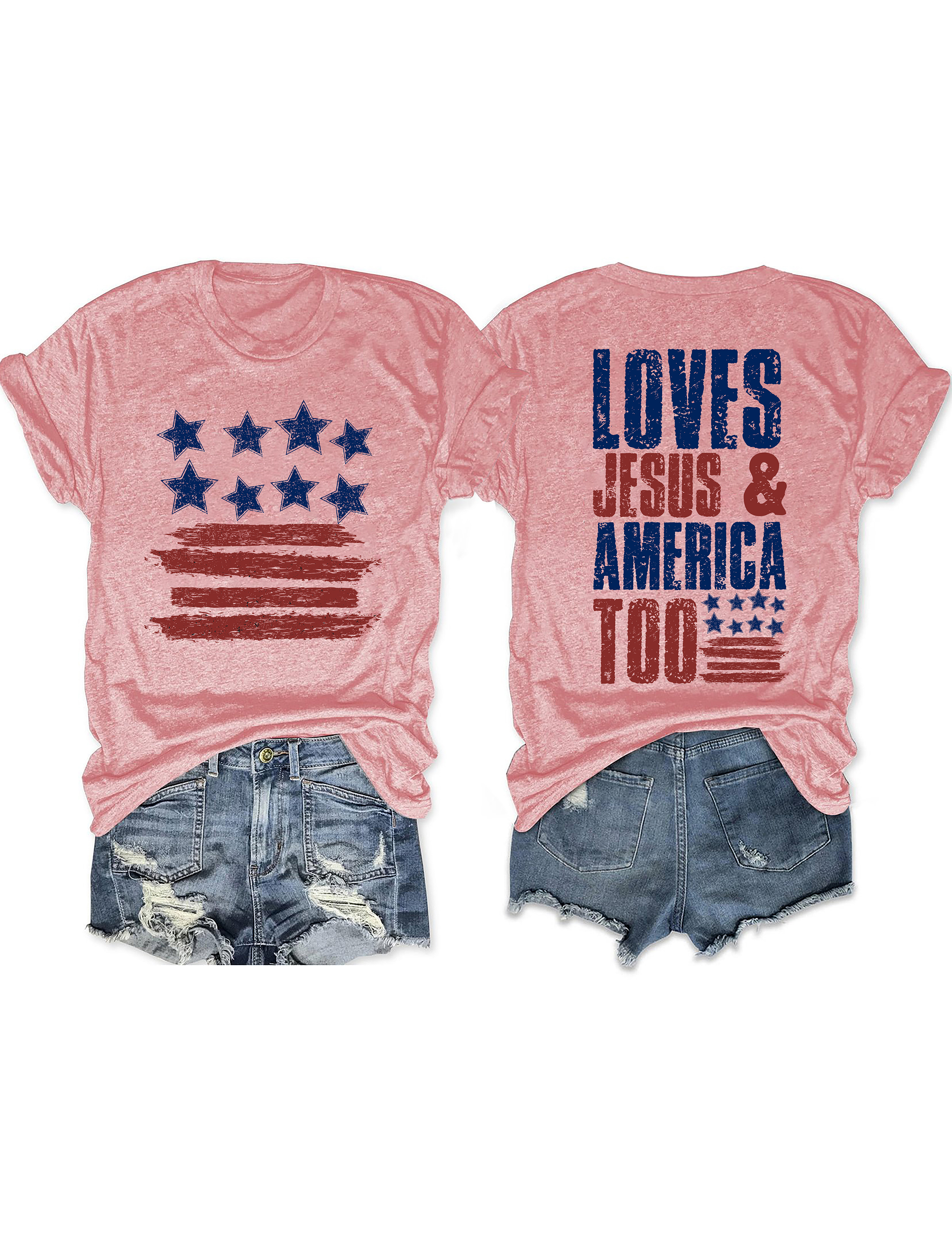 Loves Jesus And America Too Tee
