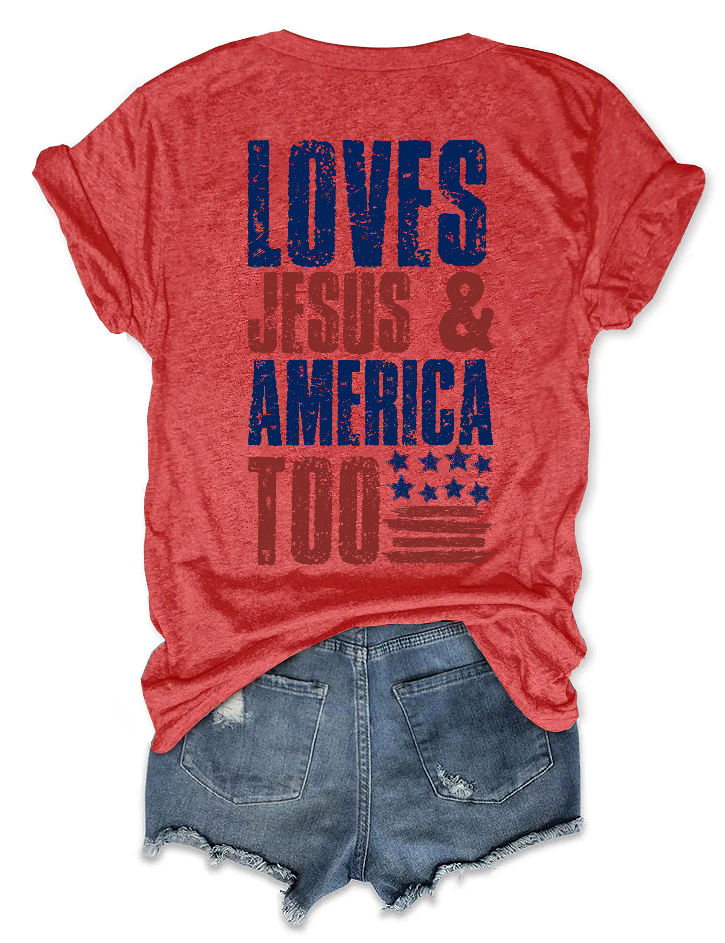 Loves Jesus And America Too Tee