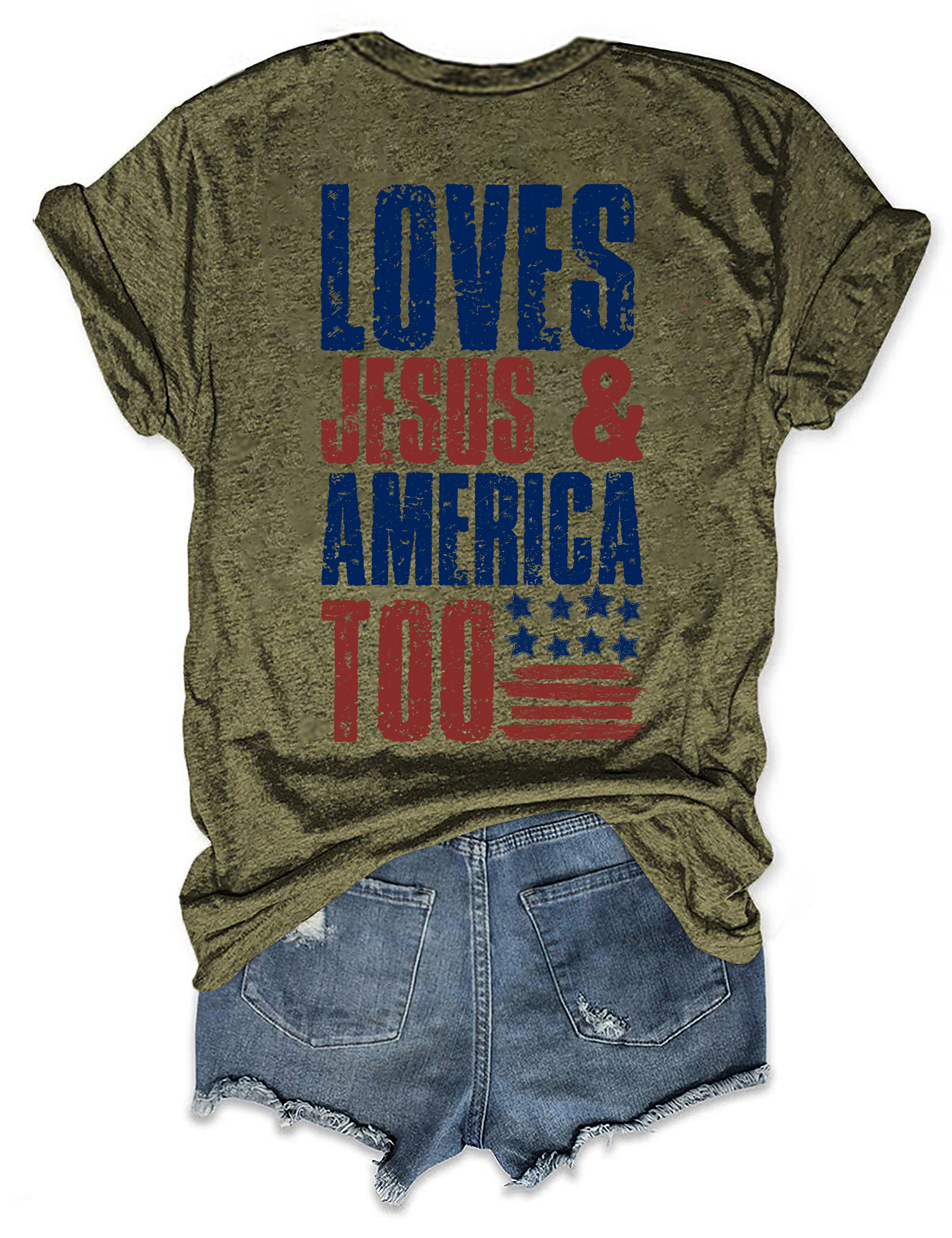 Loves Jesus And America Too Tee