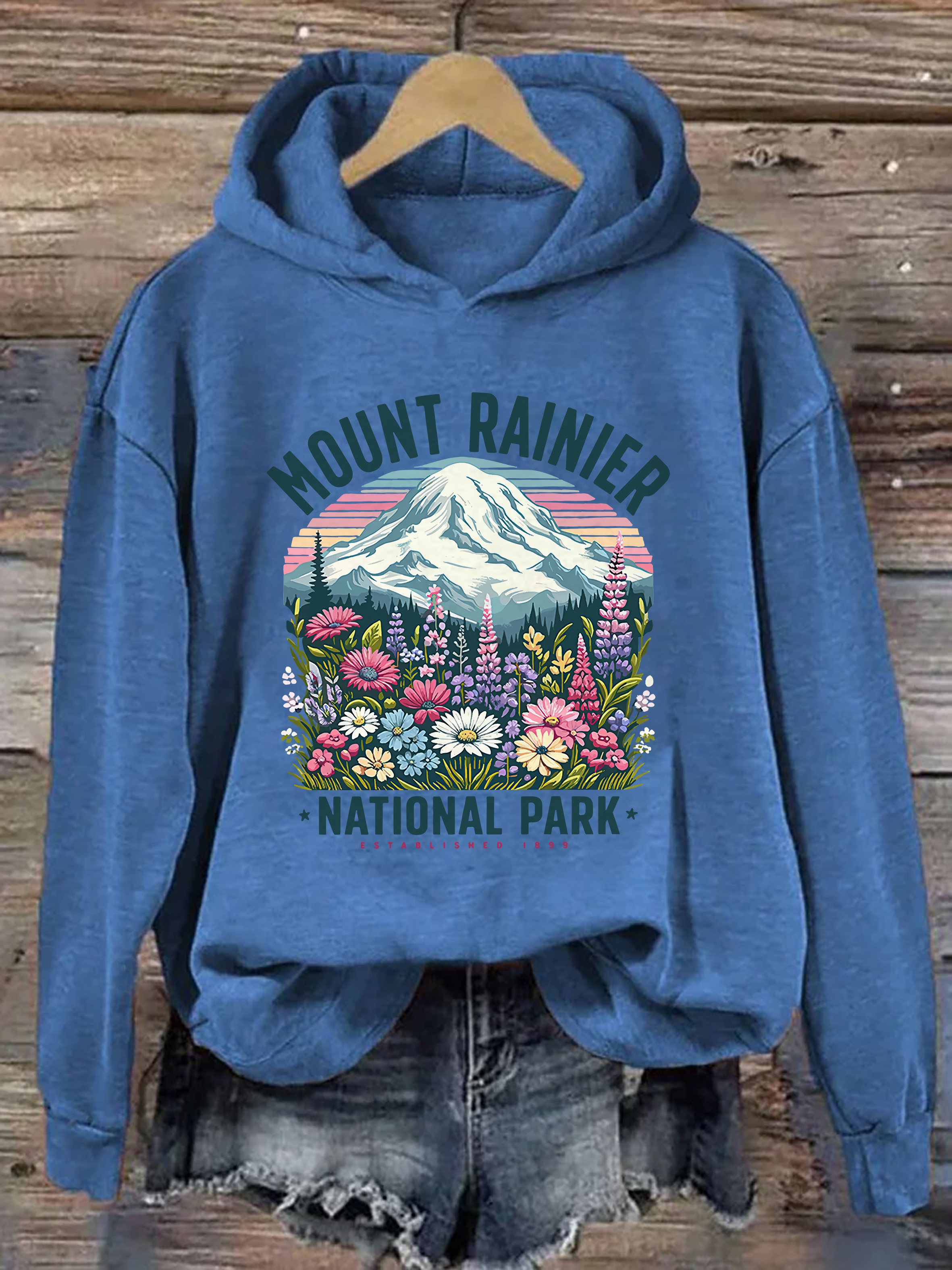 Mount Rainier National Park Wildflower Hoodie
